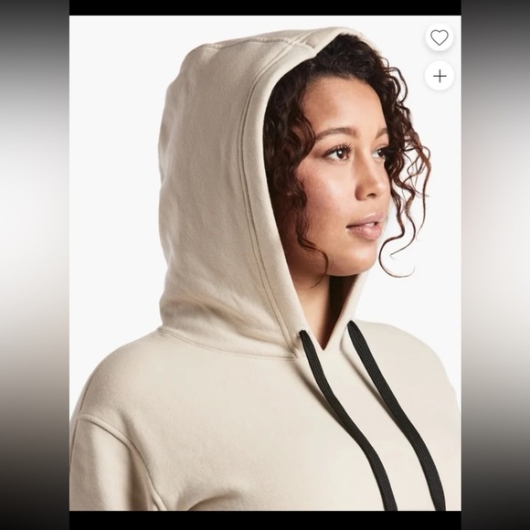 Public Rec Luxe Fleece Cropped Hoodie in Ivory 
size Small - Picture 5 of 12